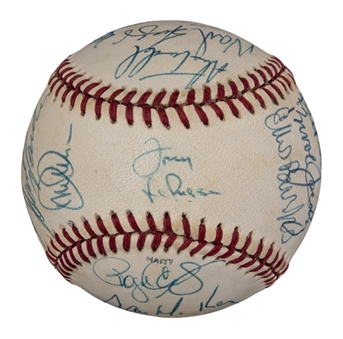 1990 American League All-Stars Team Signed OML Vincent All-Star Baseball With 28 Signatures Including Ripken, Clemens and La Russa (Beckett & JSA)
